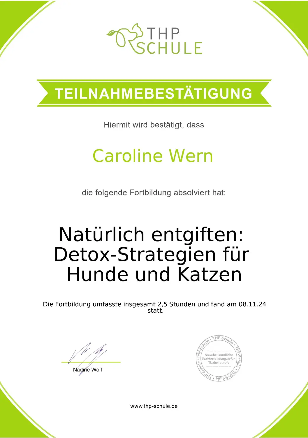 Teilnahmebestätigung Webinar Impfungen